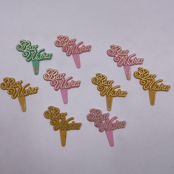 94 Vintage Cupcake Cake Toppers Happy Birthday Best Wishes Bells ABC Hat Candle - Picture 4 of 9